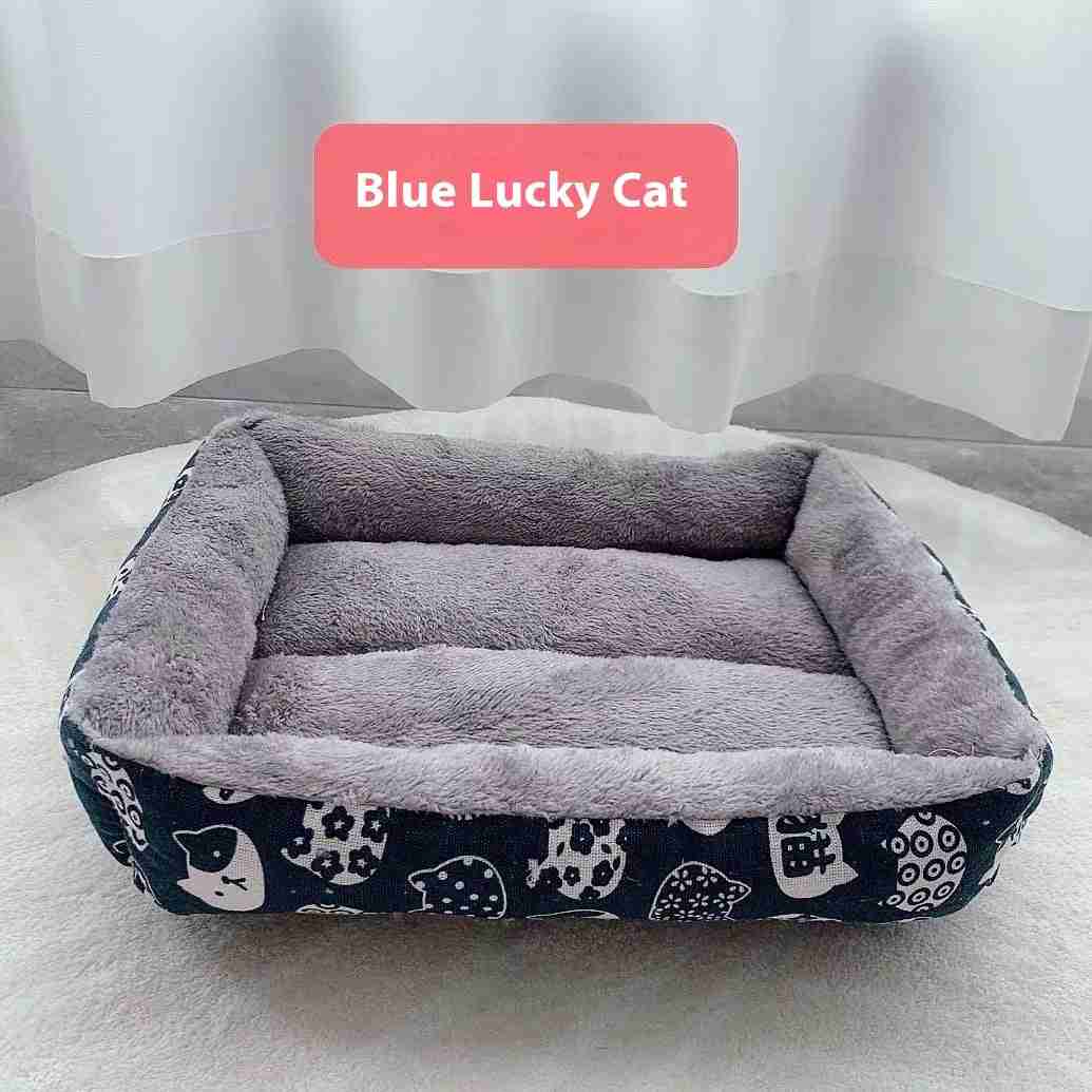 Colorful geometric patterned pet beds for cats and small dogs