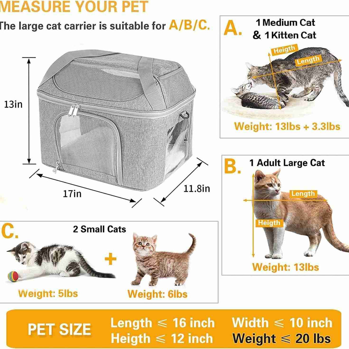 pet travel carrier bag with mesh windows and hard base