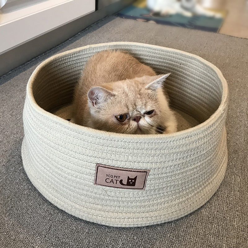 round cat bed for indoor cats – soft kennel bed