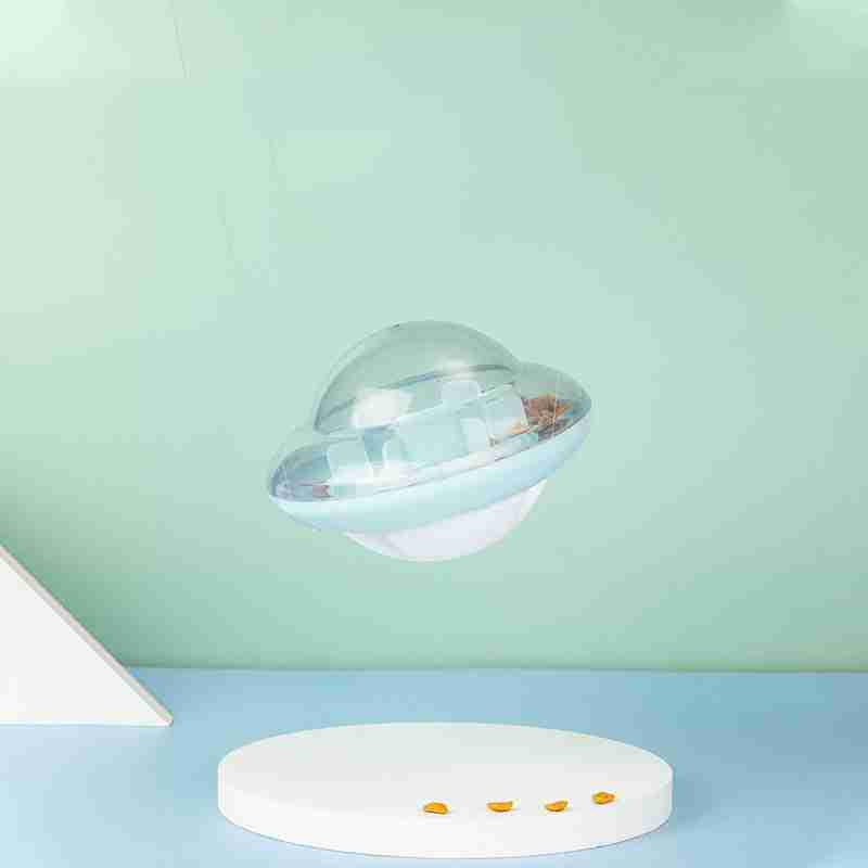 Interactive tumbler ball cat toy with transparent visual cabin