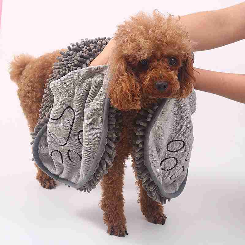 Dog towel with paw print