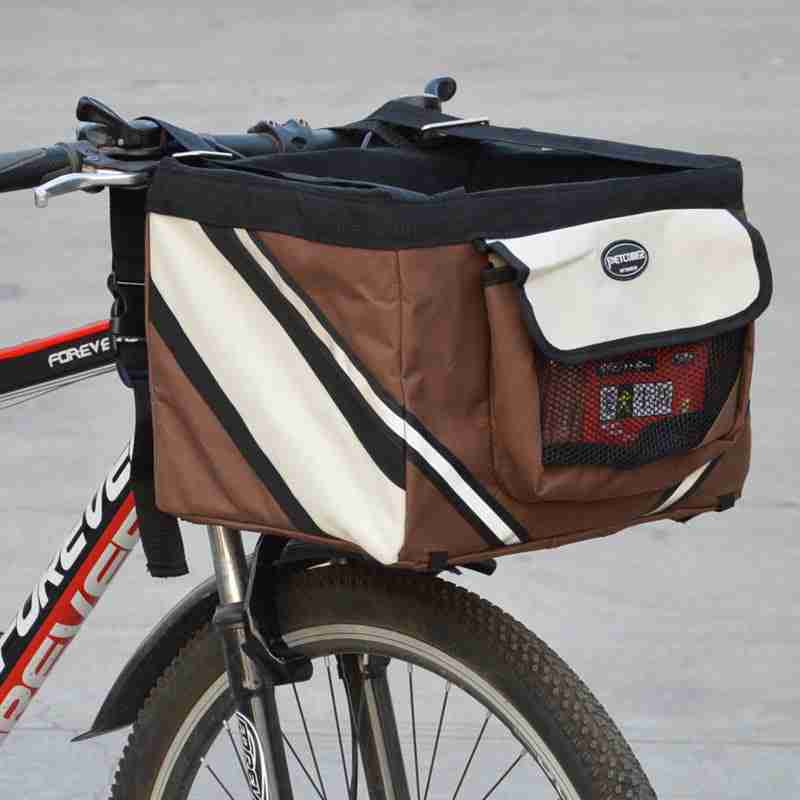 bike handlebar pet carrier removable basket