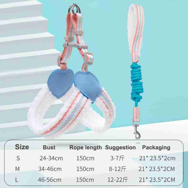 Adjustable pet harness with colorful straps for small medium dogs
