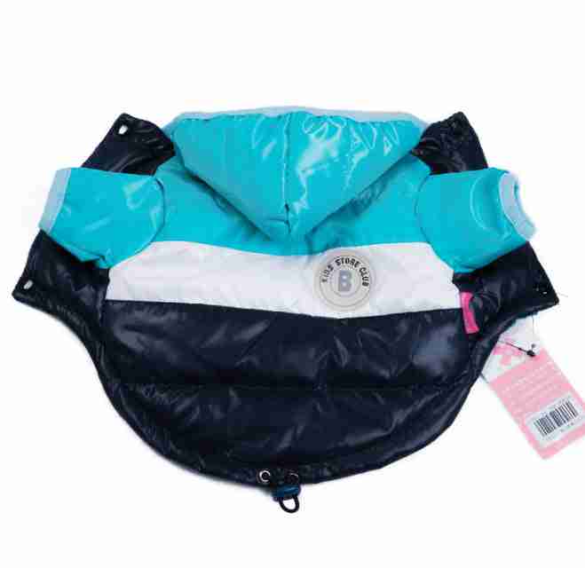 Black and blue pet jacket