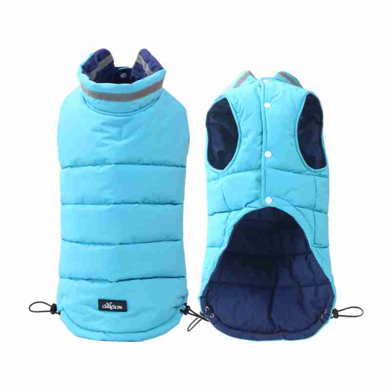 Pet jacket double-sided reflective blue