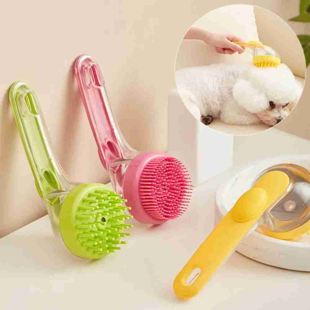 long handle pet bath brush – dog and cat shower cleaning brush