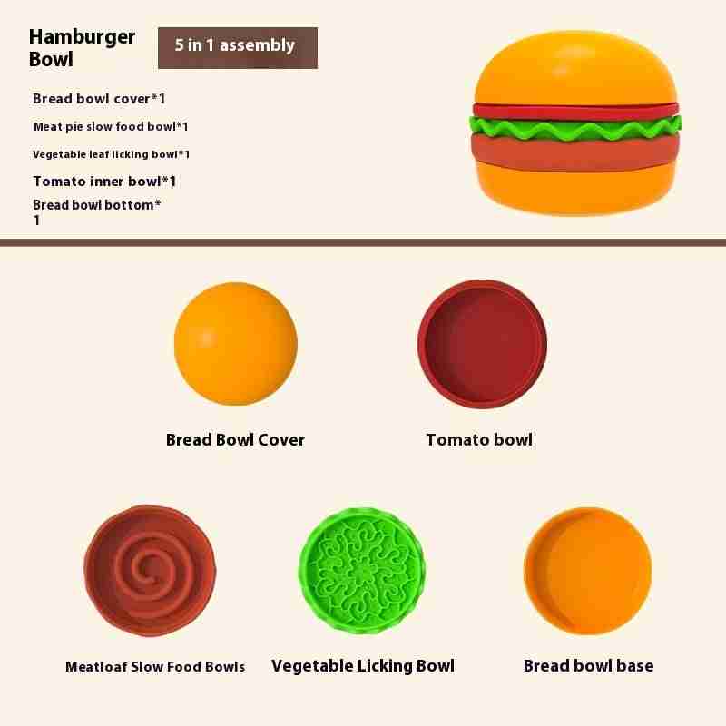 Multilayer burger pet bowl