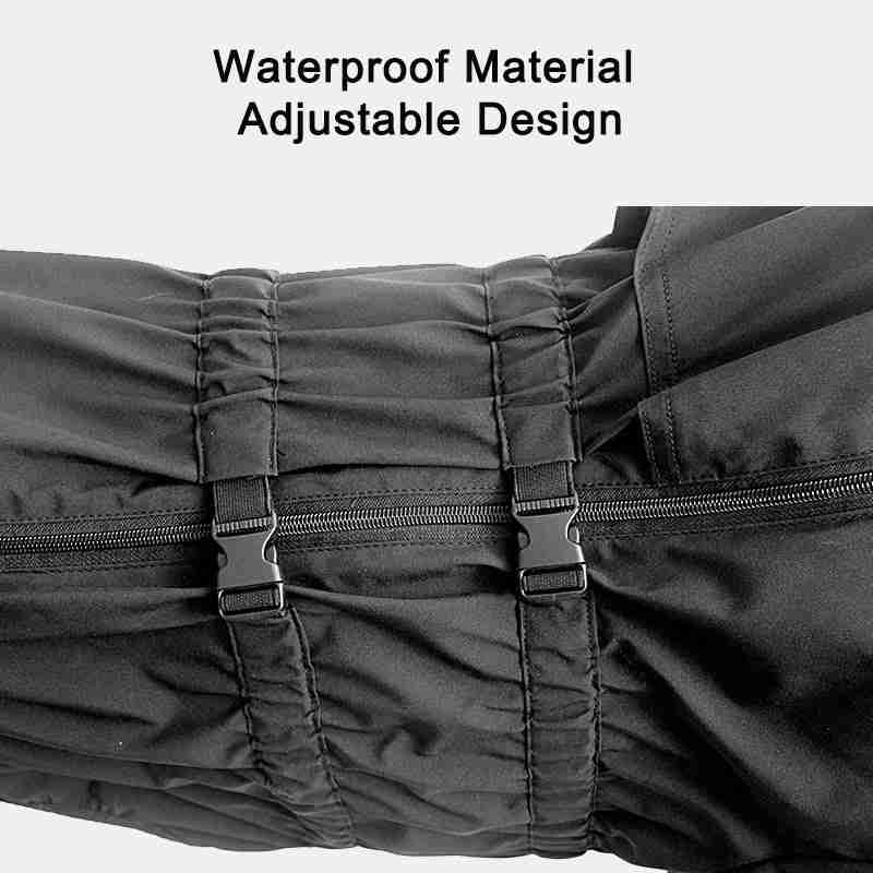 Black waterproof pet jumpsuit with adjustable straps