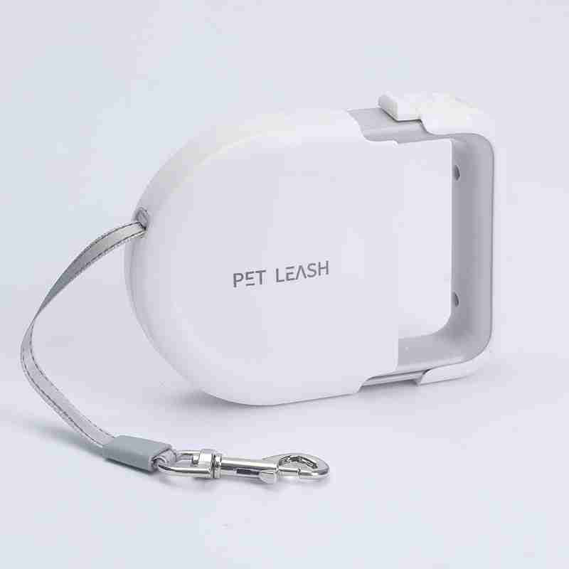 White retractable pet leash