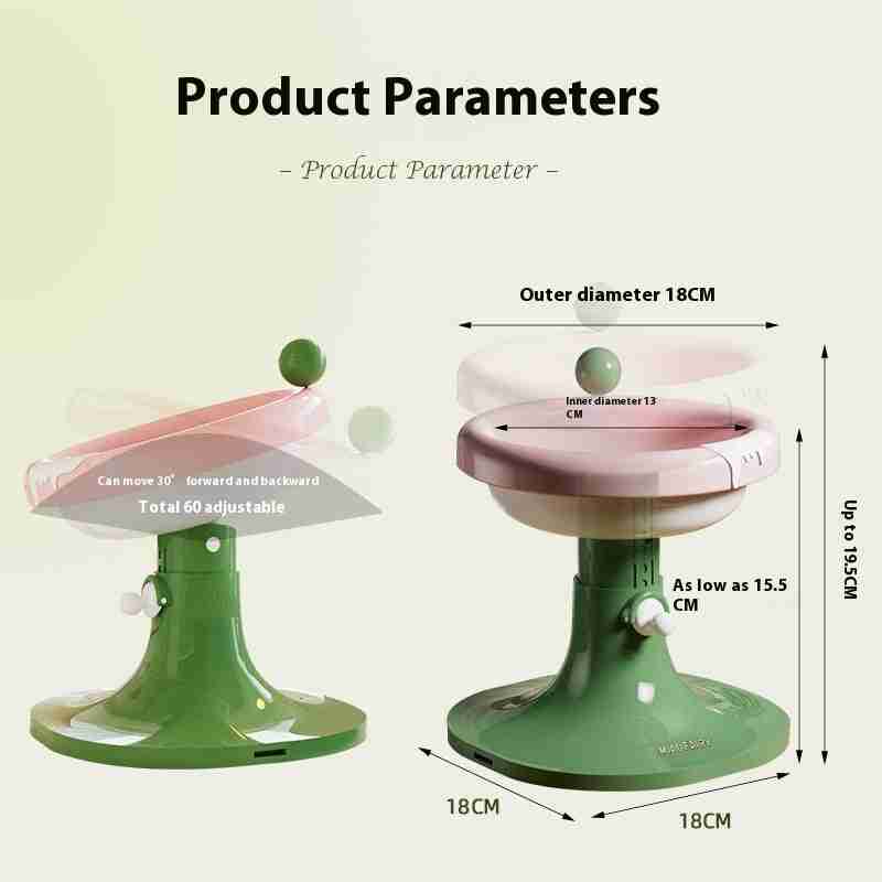 Colorful pet feeding bowl with adjustable height