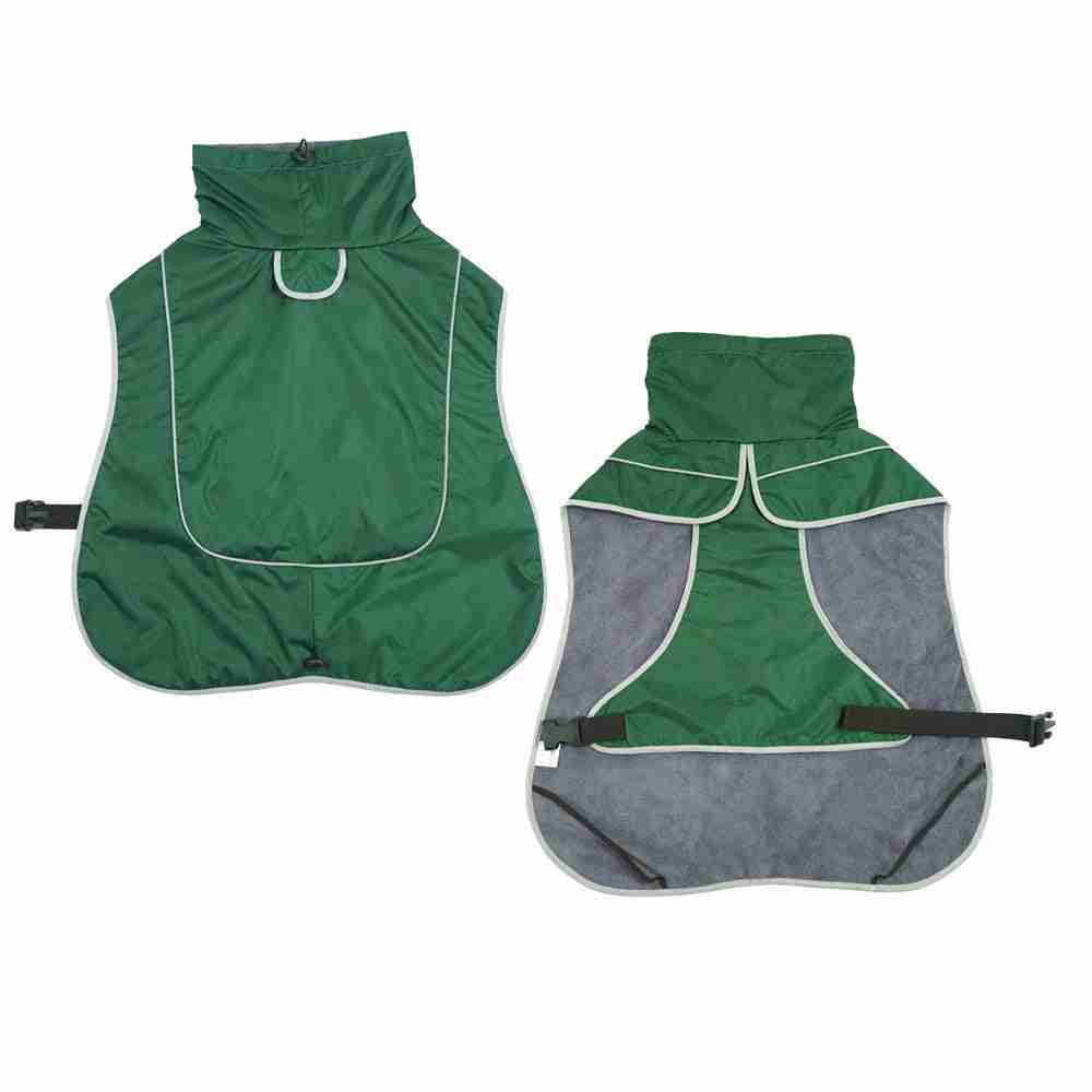 Pet dog warm shell jacket in green