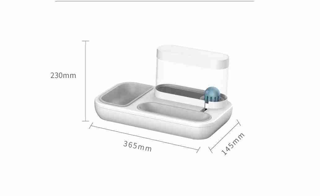 Compact automatic pet water dispenser with dimensions for pets