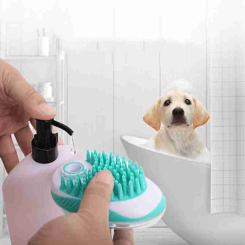 Pet Bath Brush with silicone bristles for dogs and cats