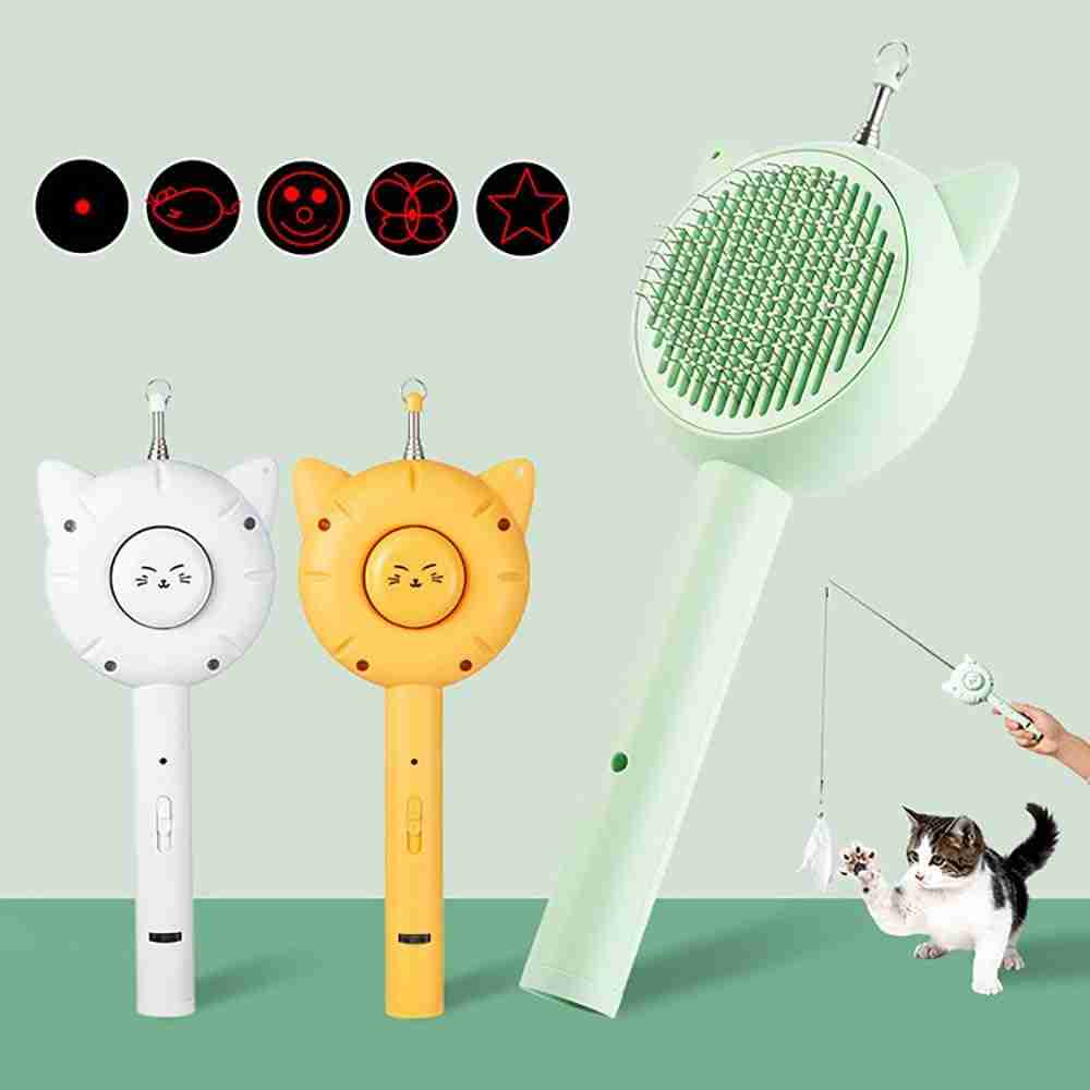 Cat Brush Toy 5-in-1 with interactive cat toys for pets