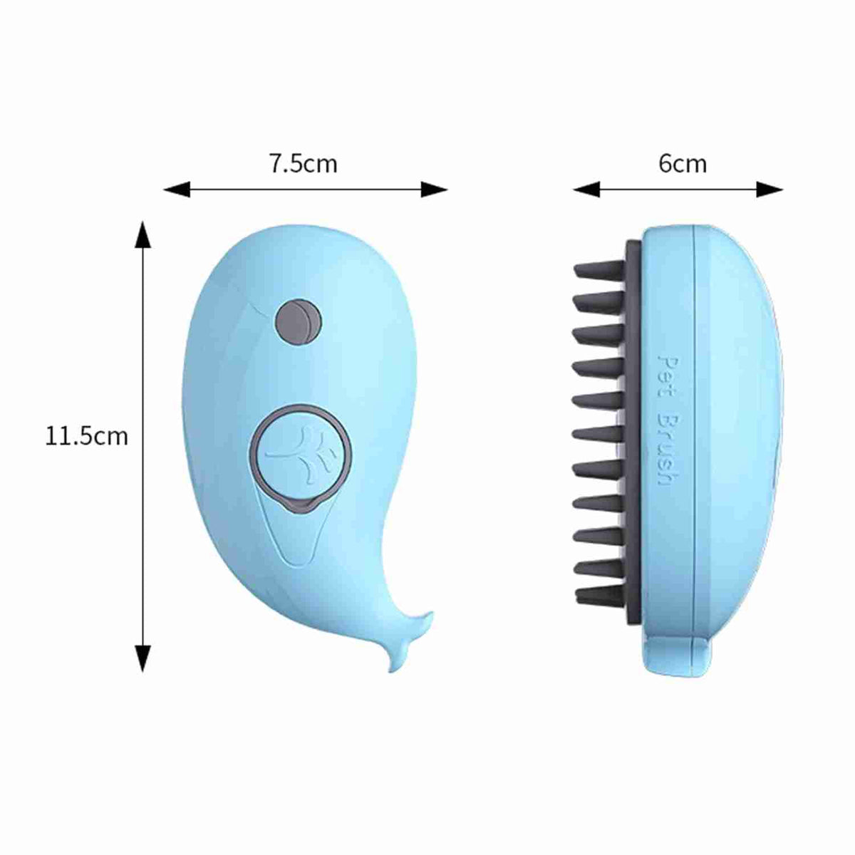 Pet steam brush with adjustable settings for cats