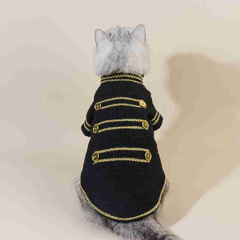 fashion pet jacket for cats and small dogs – golden thread design