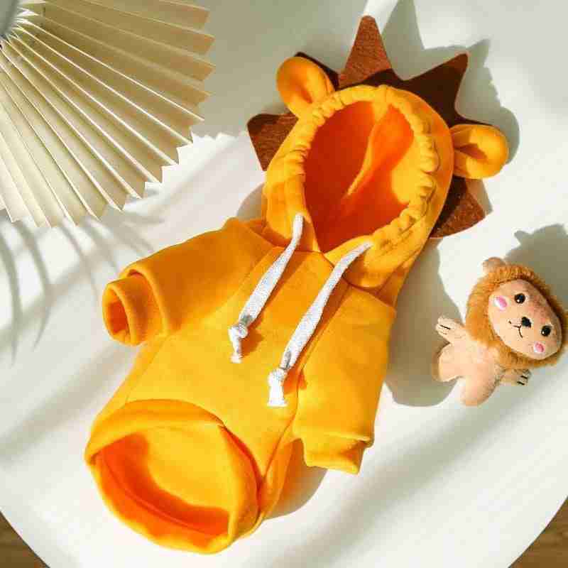 Yellow lion hoodie for pets