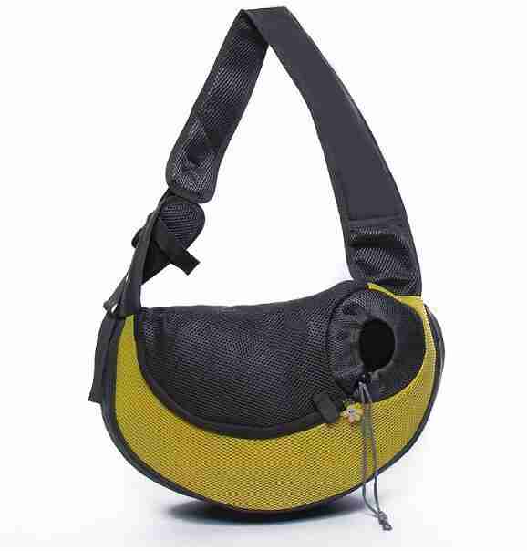 Yellow pet carrier shoulder bag for small pets