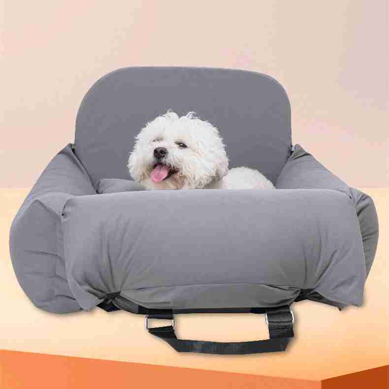 Pet dog in waterproof car carrier