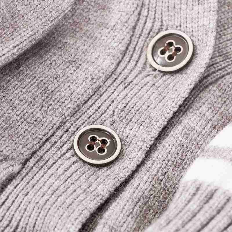 Grey knit pet sweater coat with buttons