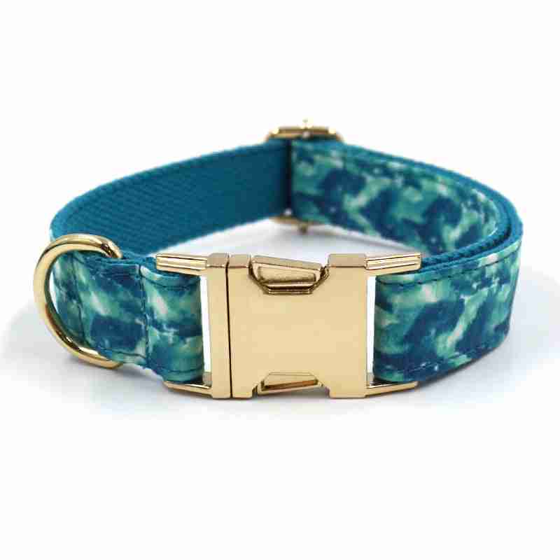 Pet Collar Leash Bow with gold hardware
