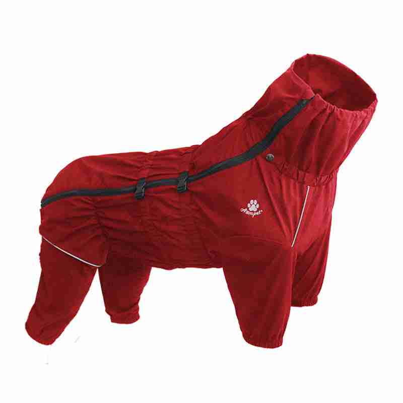 Red waterproof pet sweater for dogs