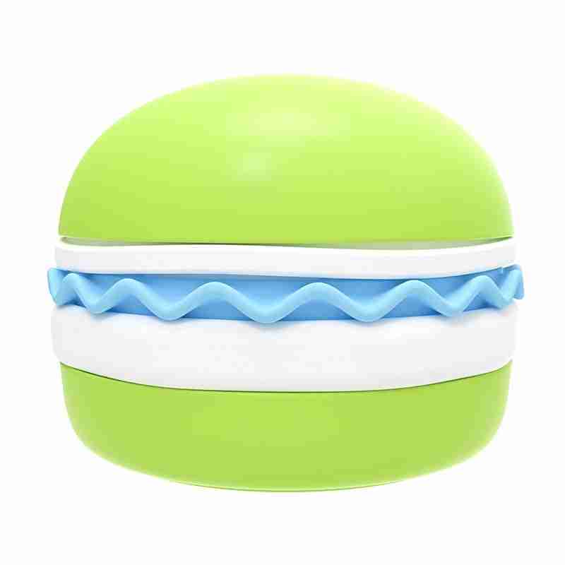 Bright green burger-shaped pet bowl for slow feeding