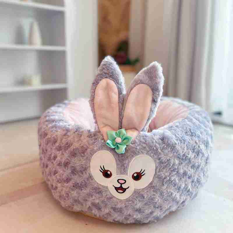 Bunny plush pet bed