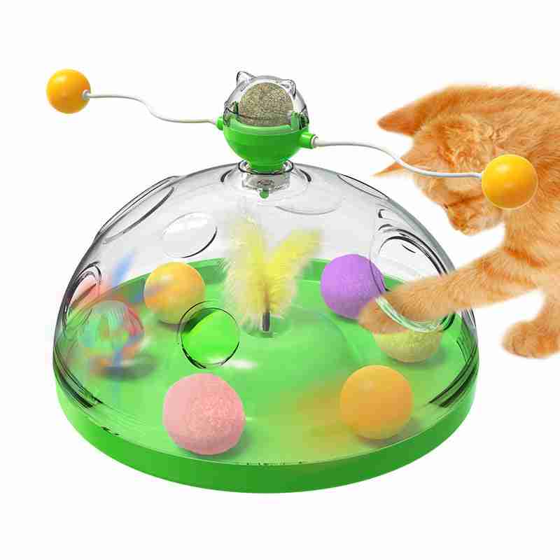 spinning catnip windmill toy for playful indoor cats
