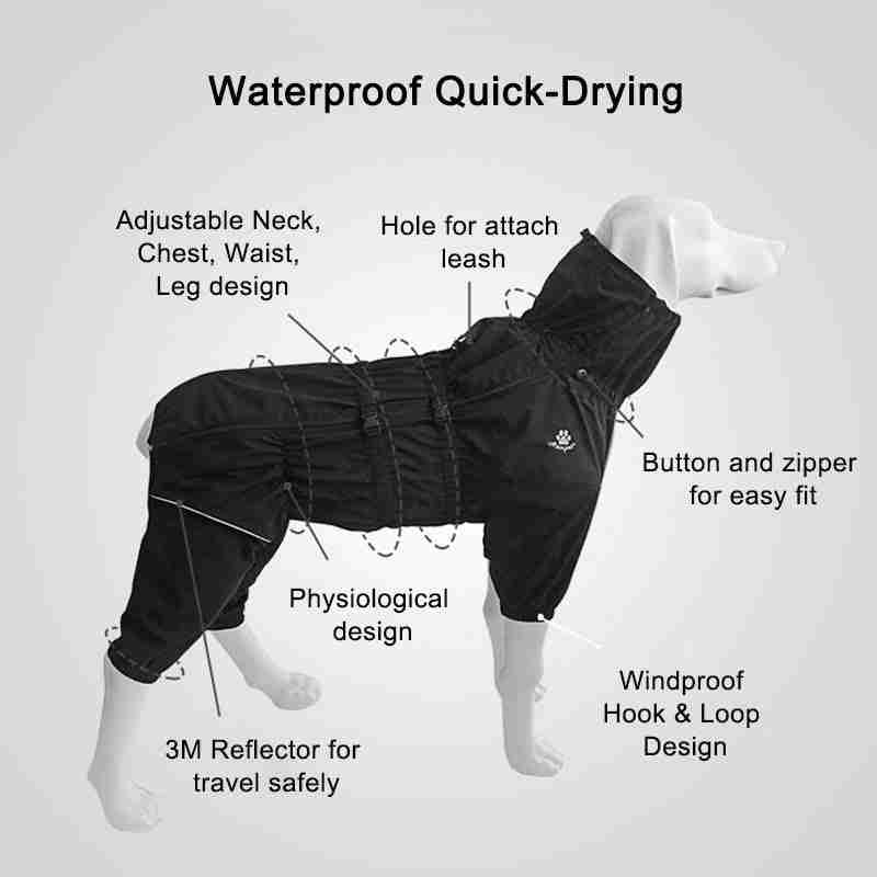 Waterproof pet sweater with adjustable neck and leash hole