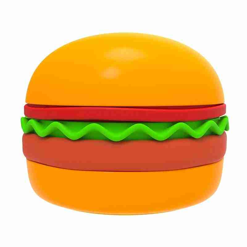 Colorful burger-shaped pet bowl for slow eating