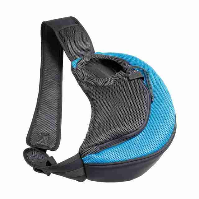 Gray and blue pet carrier shoulder bag