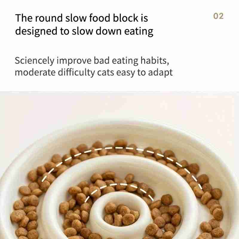 Ceramic slow food bowl for cats