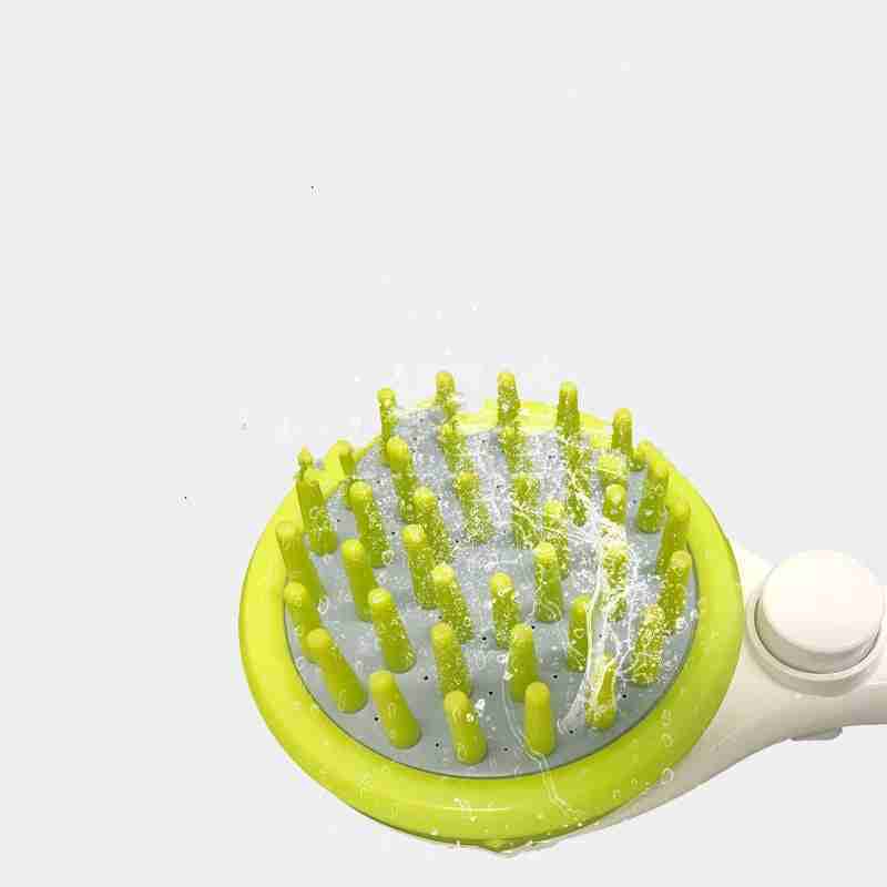 Pet grooming brush with water spray
