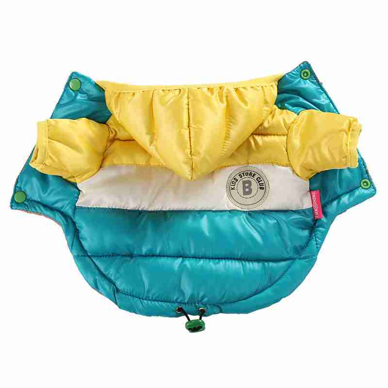 Yellow pet jacket flat lay