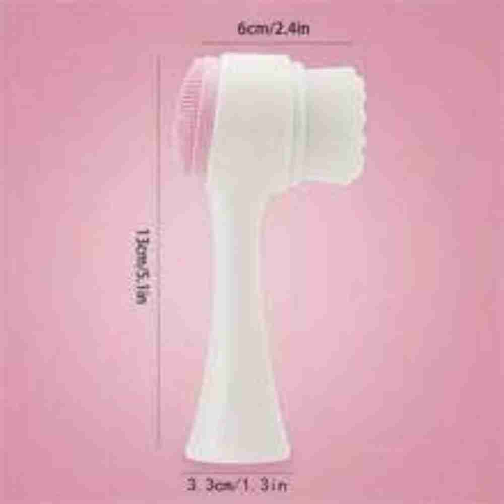 Pet grooming brush size and dimensions on pink background