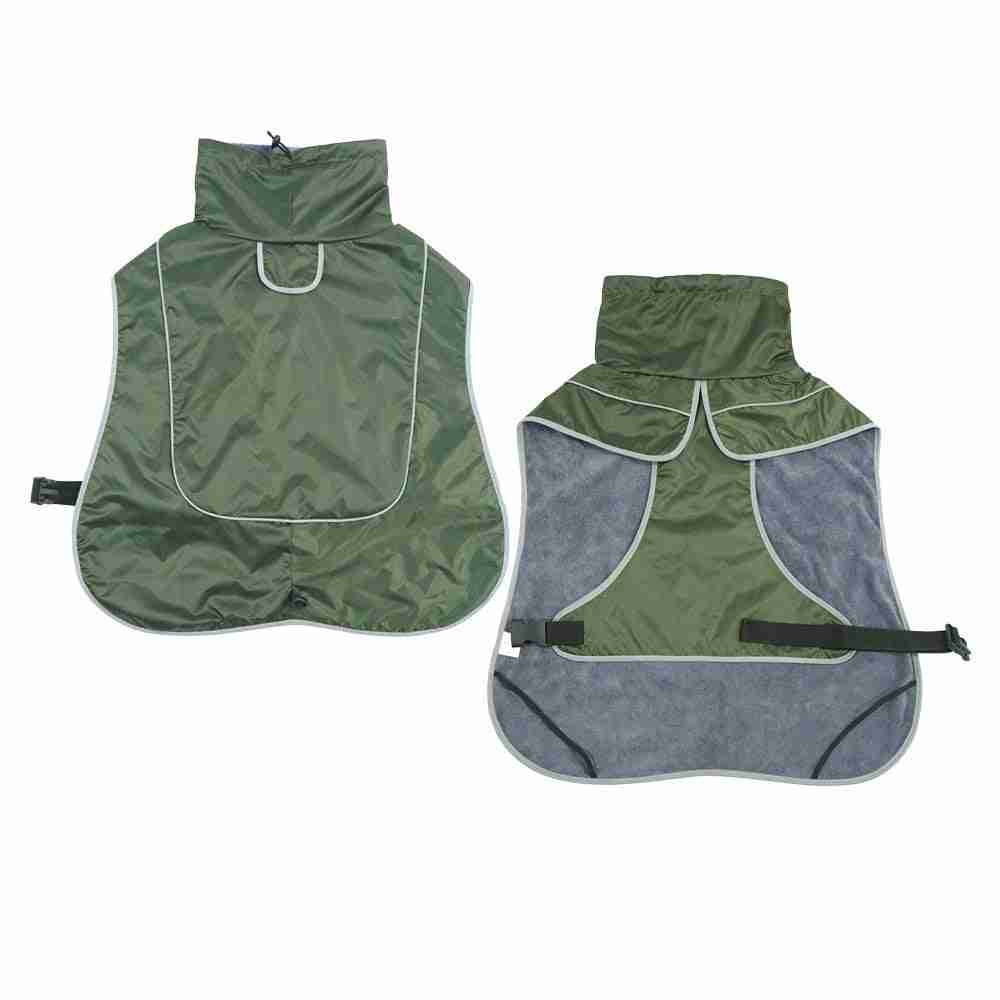 Pet dog waterproof shell jackets in green