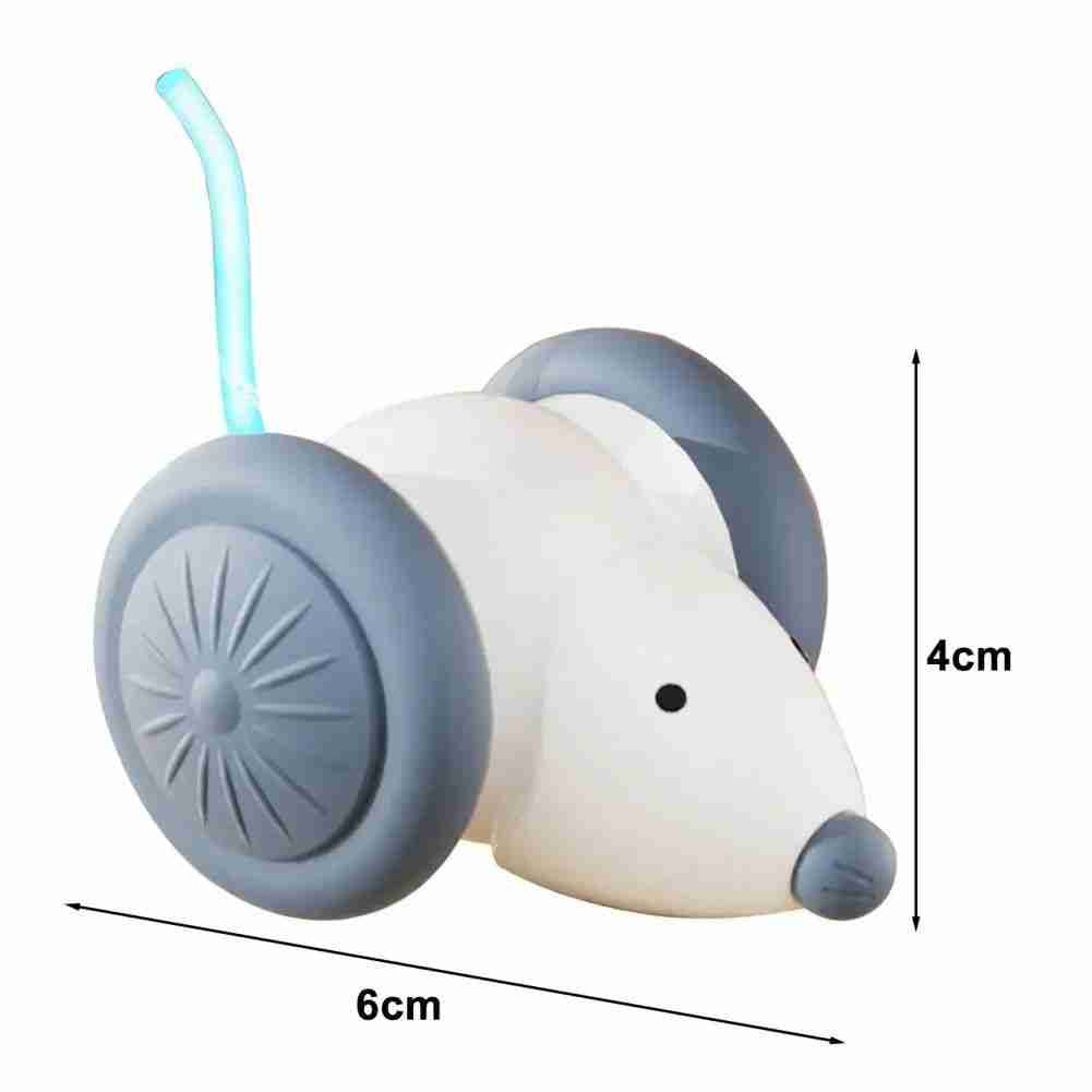 Electric mouse cat toy with dimensions shown