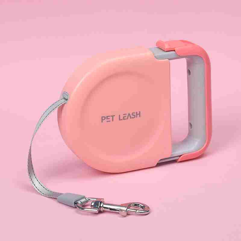 Retractable Pet Leash Handle in Pink